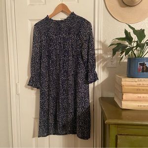 Blue and White Polka Dot Dress